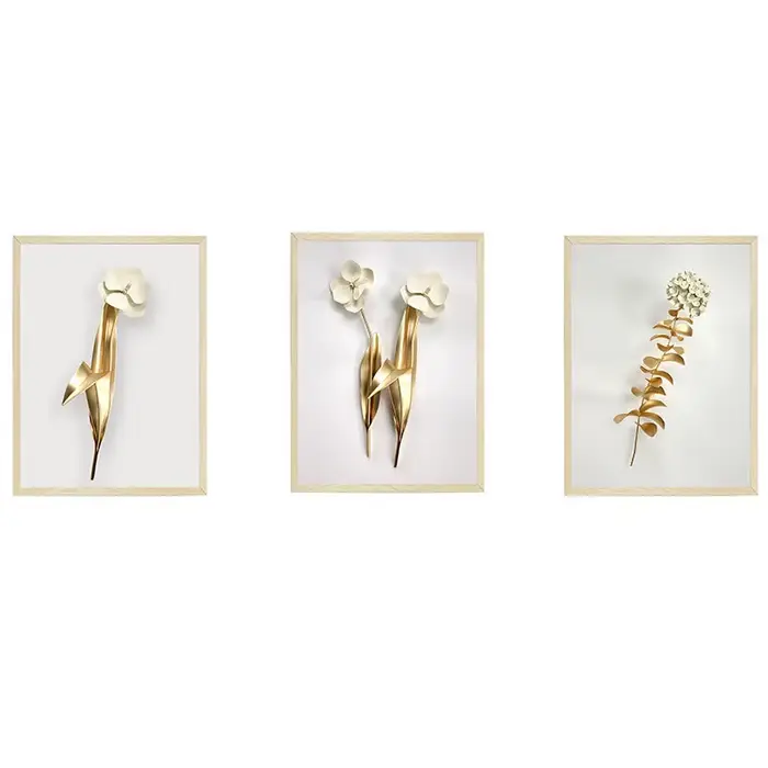 Faux cadre 3D or blanc fleur autocollant Mural salon canapé fond décoration papier peint pour chambre décor amovible