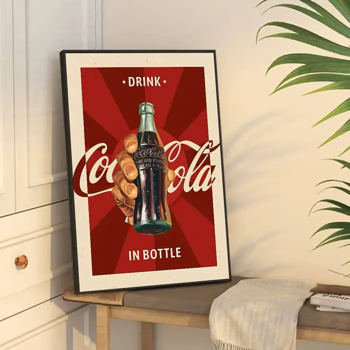 Affiches d'anime vintage Coca-Cola, autocollants en papier blanc, décoration de chambre, bar, café, 