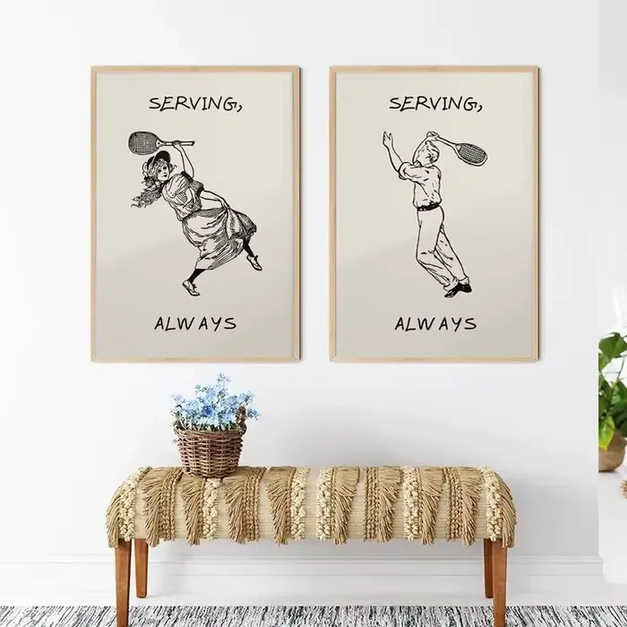 Mode Tennis escalade sport Art mur Art Tennis Golf alpinisme chaussures drôle impression toile peinture maison sport décoration