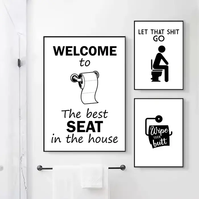 Affiche de salle de bain humoristique et amusante
