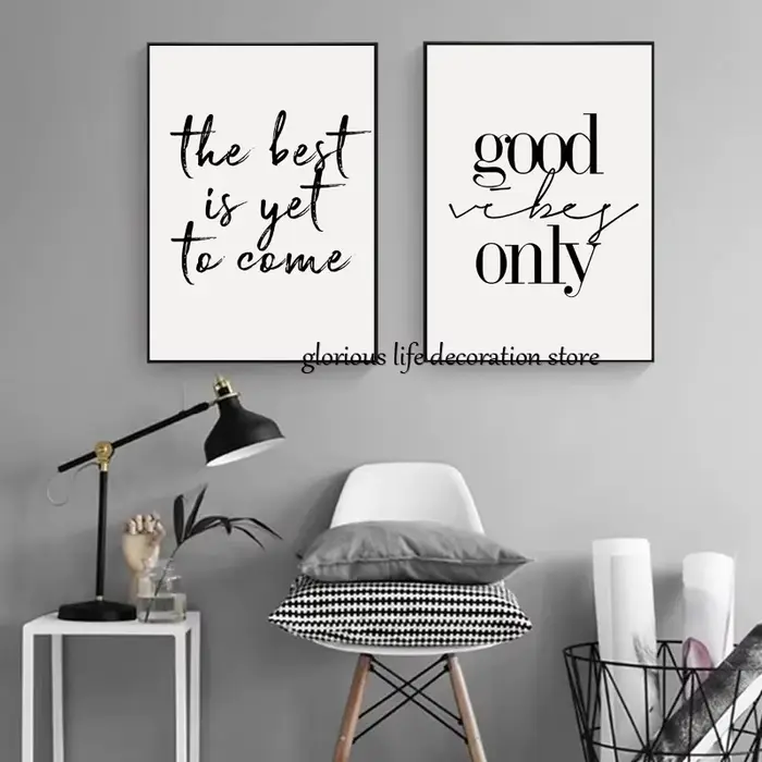 Impression sur toile avec phrases d'énergie positives