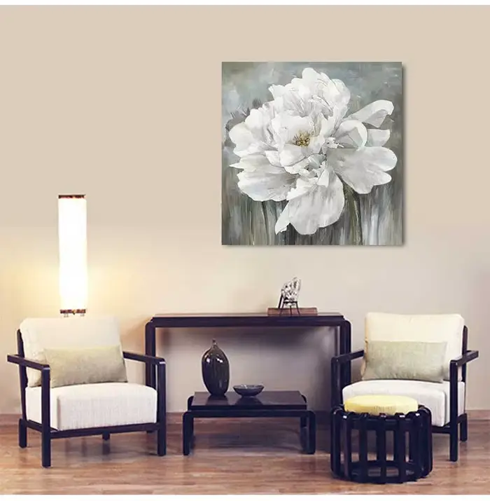 Mintura – tableau mural pour salon, peintures à l'huile sur toile peintes à la main, nombreuses fleurs blanches, décor d'hôtel, Art de maison, sans cadre