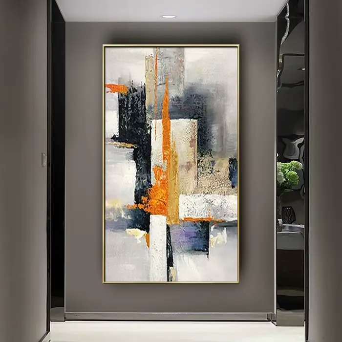 Peinture à l'huile abstraite peinte à la main sur toile