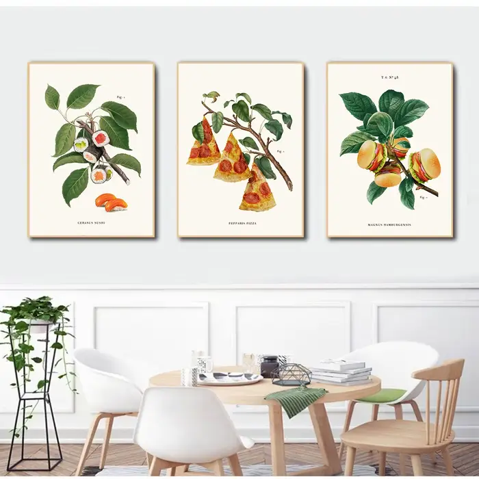 Affiches et impressions amusantes de plantes de hamburger de cuisine