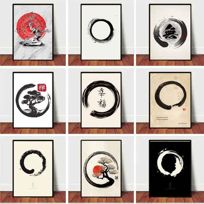 Cercle Zen Enso, œuvre d'art de style japonais