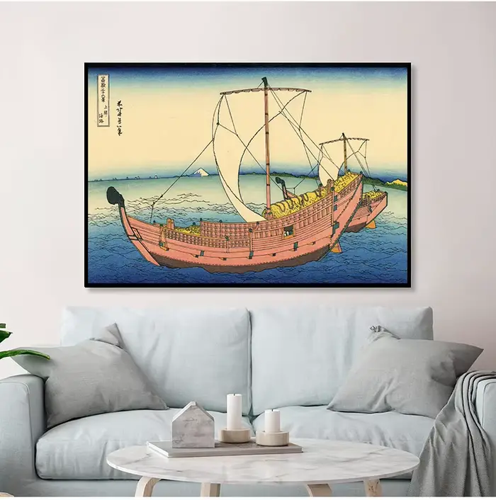 Toile murale Vintage imprimée la grande vague de Kanagawa Ukiyoe