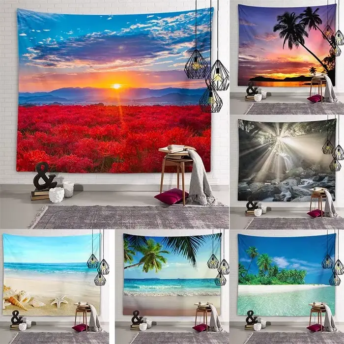 Tapisserie décorative esthétique de paysage naturel
