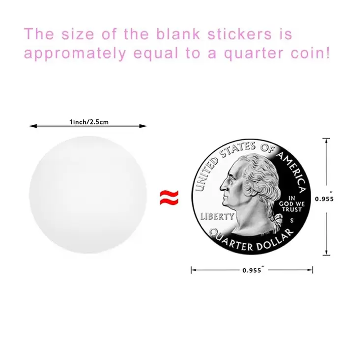 500 pièces cristal clair Transparent 2 "/2.5"/3.0 "autocollants ronds en PVC
