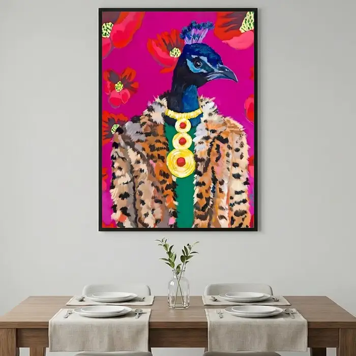 Affiche murale autocollante HD imperméable à l'eau avec peinture à l'huile animale