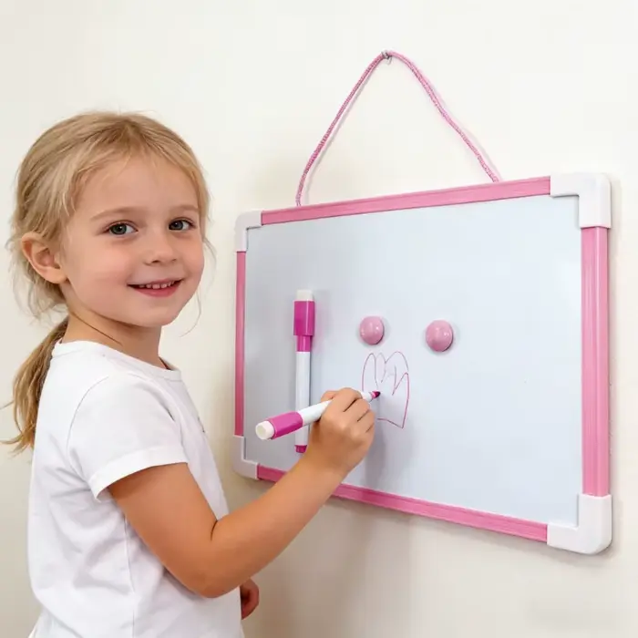 Tableau blanc magnétique avec marqueur et aimants