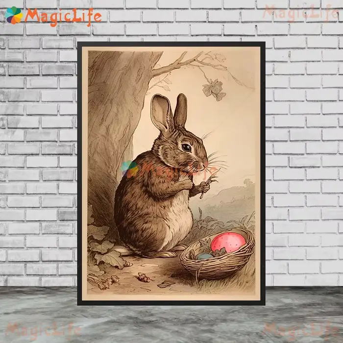 Affiches imprimées de lapin de pâques