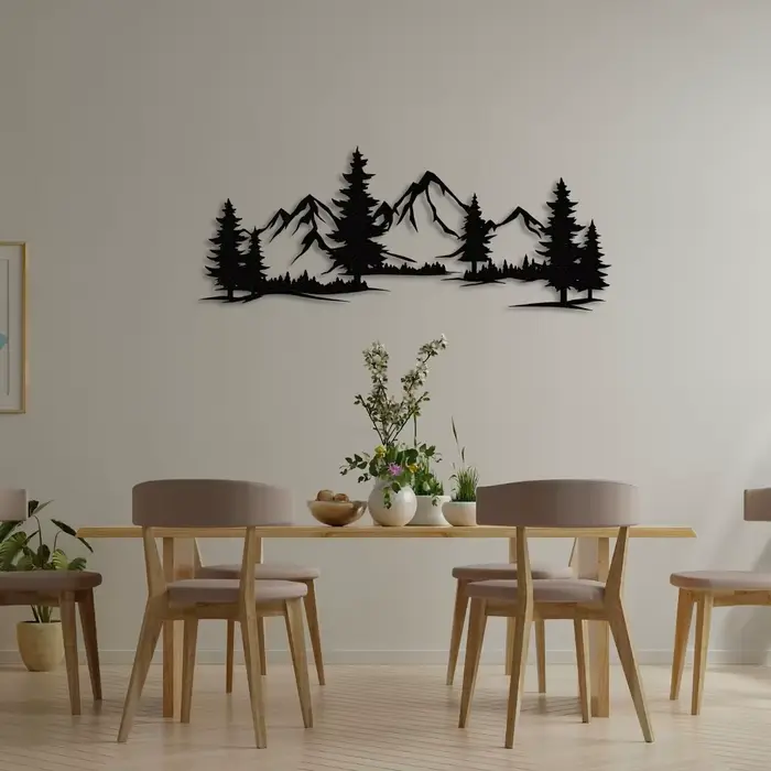 Art mural en métal Woodland Mountain