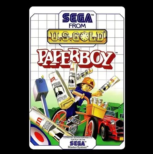 Affiche métallique de jeu vidéo Paperboy Retro Master System -