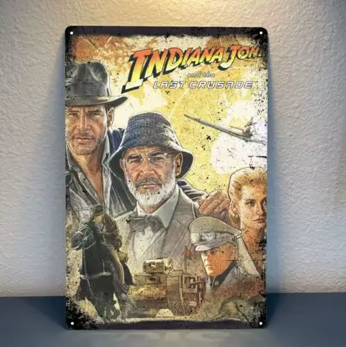 Affiche métallique du film Indiana Jones et la dernière croisade - Plaque en aluminium 20x30cm