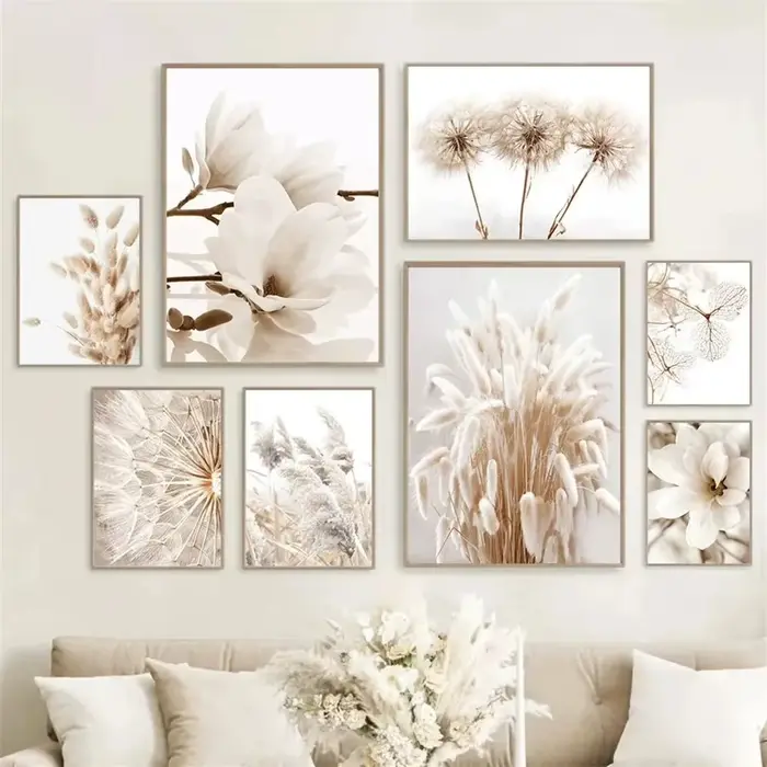Affiche de peinture de pissenlit Beige nordique