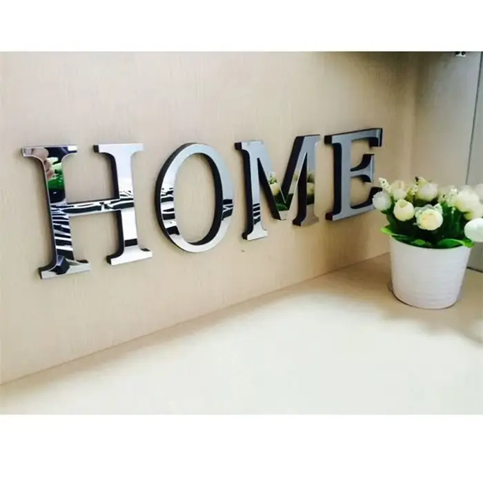 Autocollant Mural de Surface de miroir en acrylique avec lettres anglaises