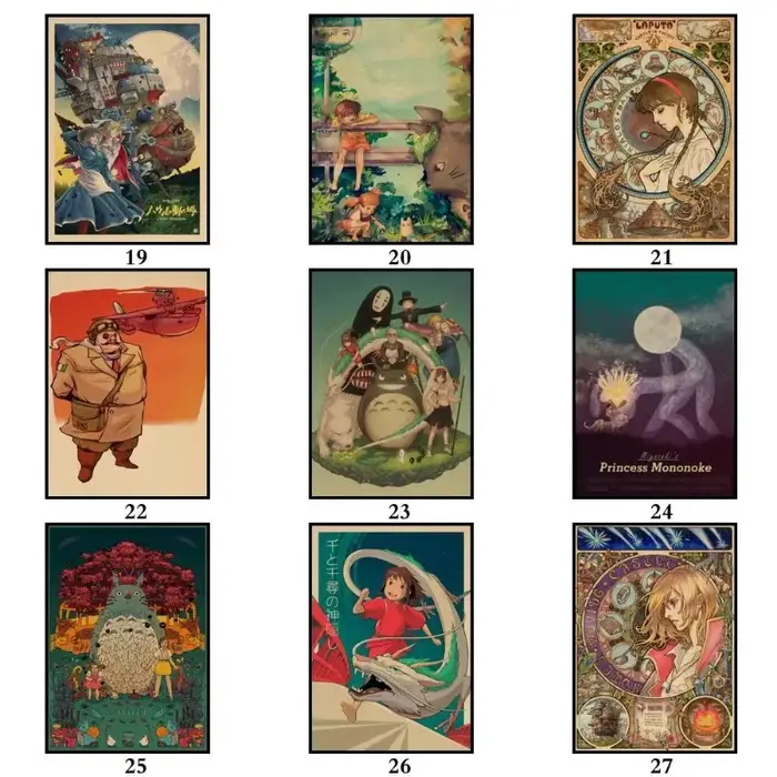 Murales de film rétro Miyazaki Hayao
