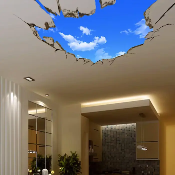 Nouvel autocollant mural décoratif PVC 50*70CM Ciel Bleu pour plafond, fond de canapé de salon, déco