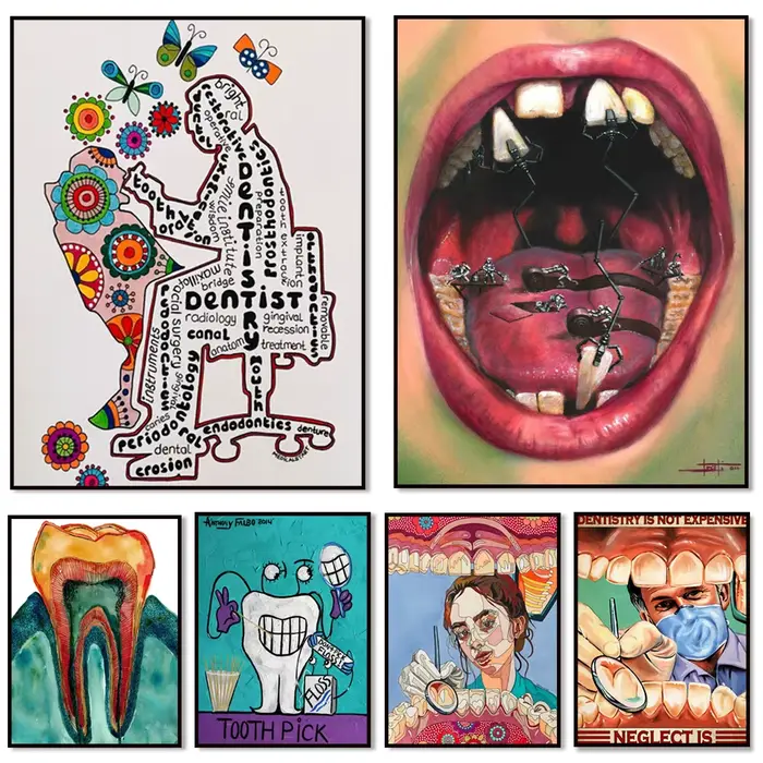 Peinture sur toile de dents d'art dentaire