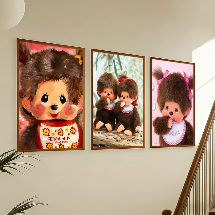M-MonchhichiS-ES Affiches autocollantes mignonnes de dessins animés