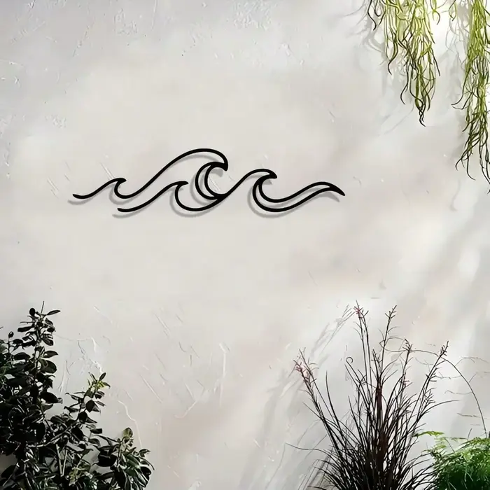 Vague d'art mural en métal