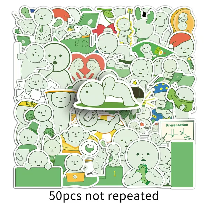 50 pièces Smiski autocollants mignon dessin animé Image décalcomanies enfants jouets Graffiti bricolage réfrigérateur ordinateur portable téléphone guitare vélo planche à roulettes décoration