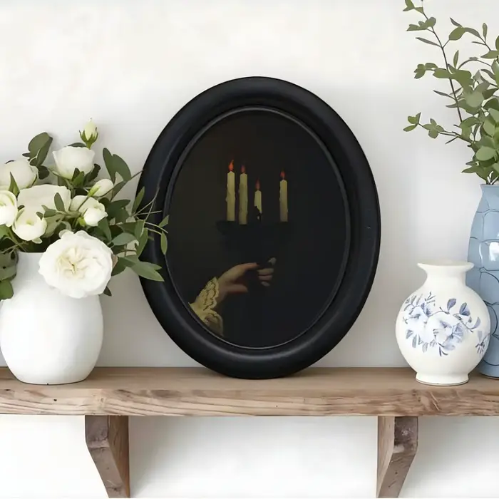 1 Pièce de Décoration Murale Vintage Style Sombre avec Motif Bougeoir