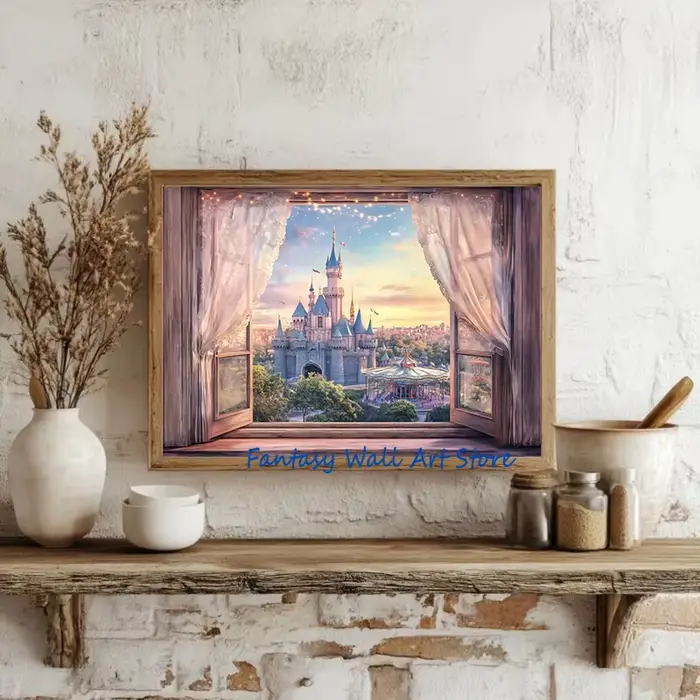 Beau paysage dans la fenêtre