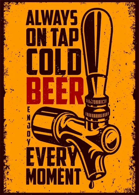 Affiche d'art mural de bière vintage, peinture sur toile rétro, bière fraîche, meilleur dans la vill