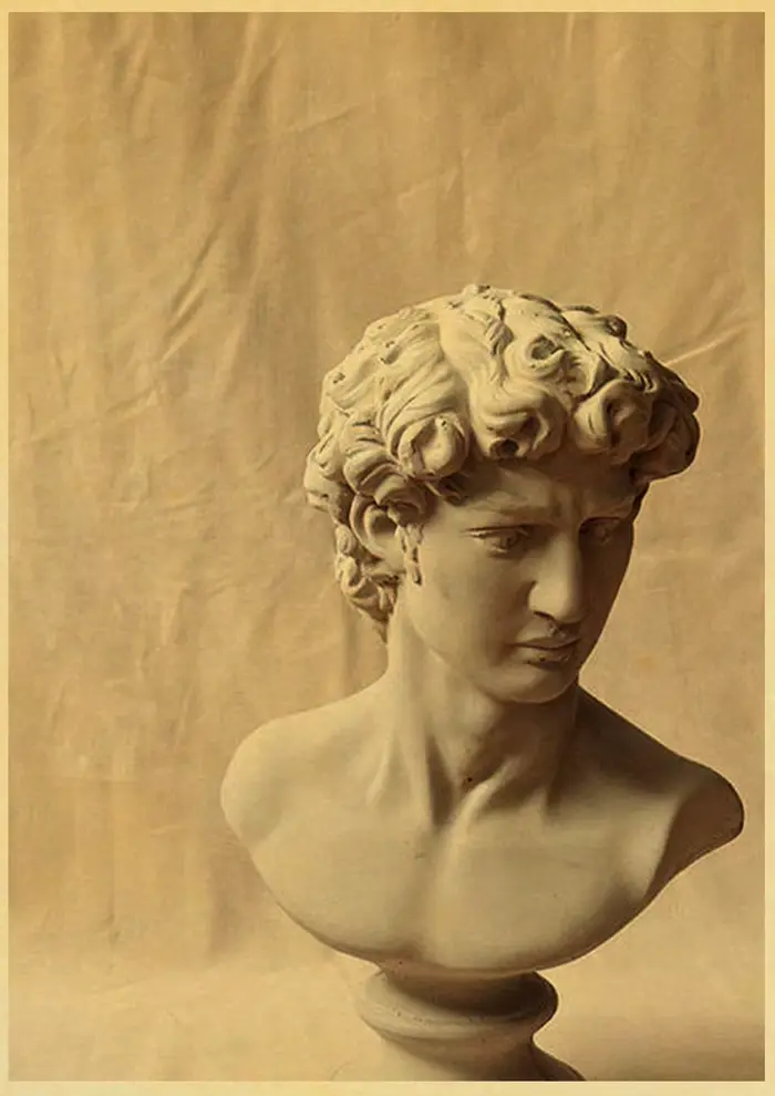 Affiche de Sculpture Rétro Imprimée et Peinture Murale Sans Cadre