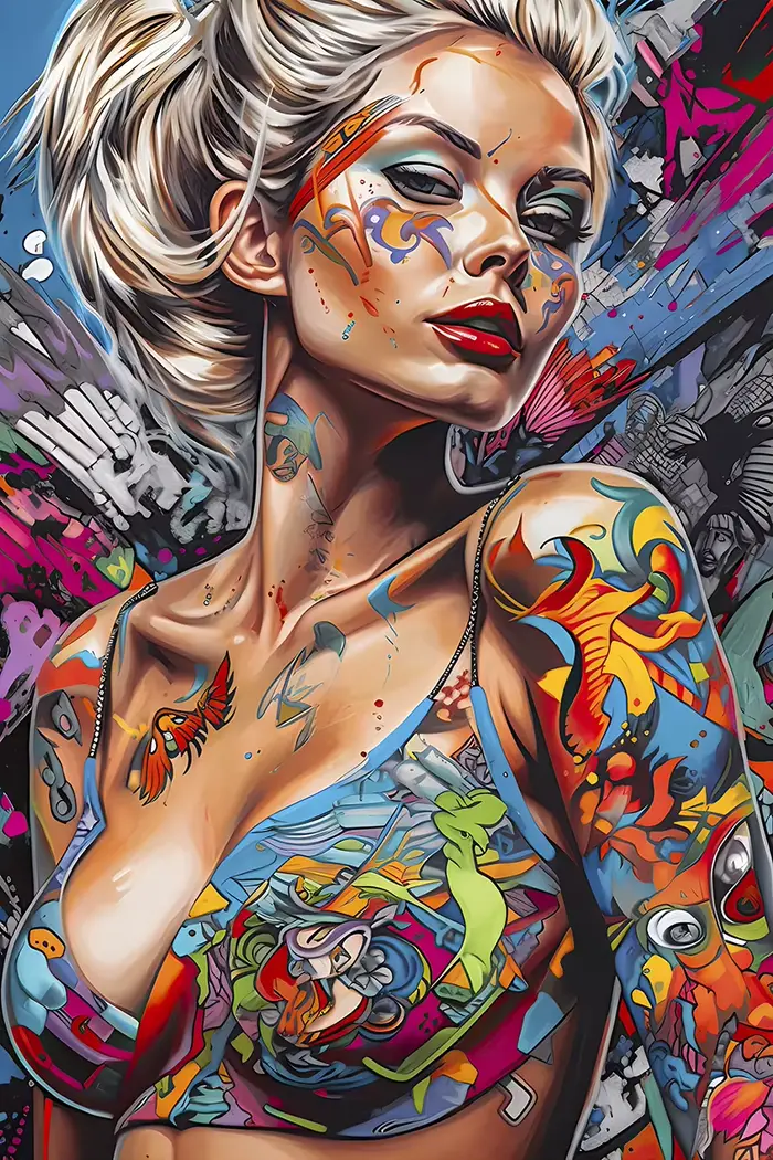 Affiche d'Art Mural Abstrait avec Graffiti pour Décoration de Maison, Peinture sur Toile Moderne, Po