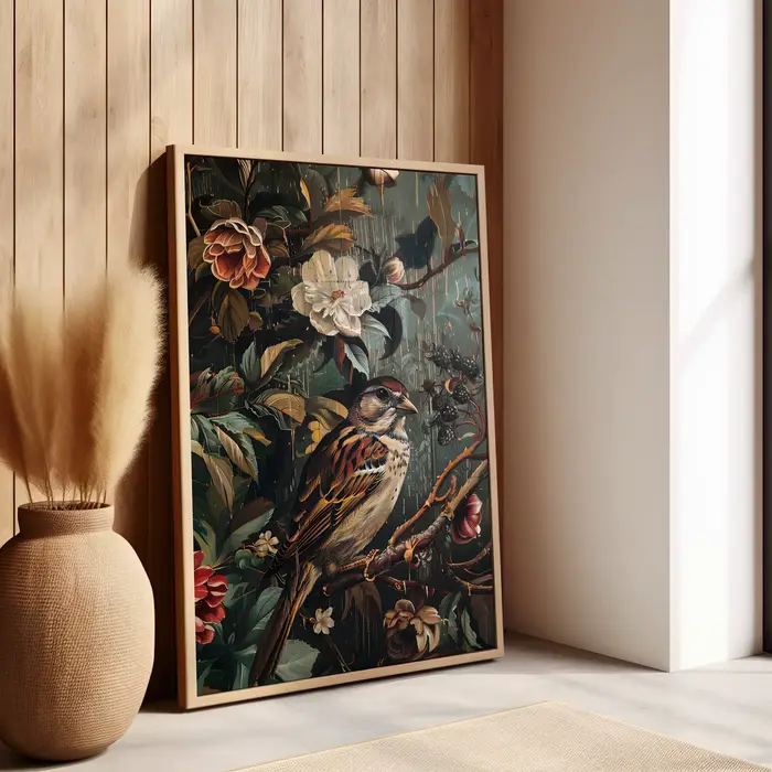 William Morris fleur animaux mur Art impression toile Vintage pays amoureux cadeau pour Dark Academi