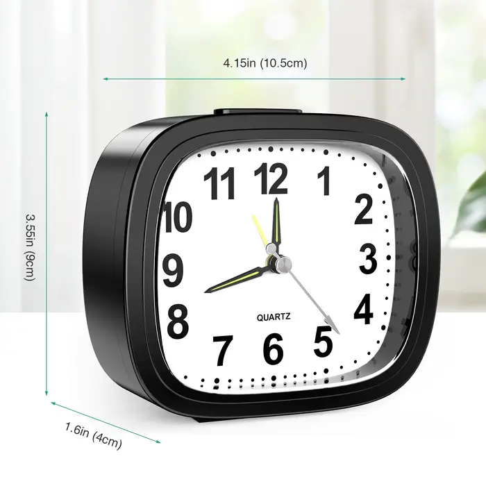Horloges silencieuses ORIA, horloges de chevet sans tic-tac, alimentées par piles, horloges de table