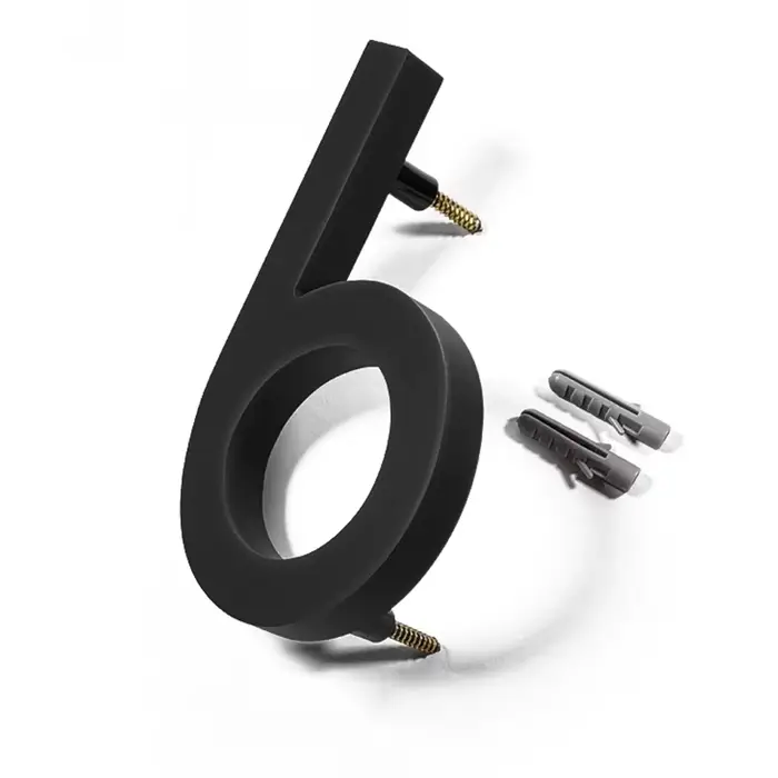 Numéro de maison flottant 3D, 1 pièce, lettres modernes, alphabet de porte, maison, extérieur, noir,