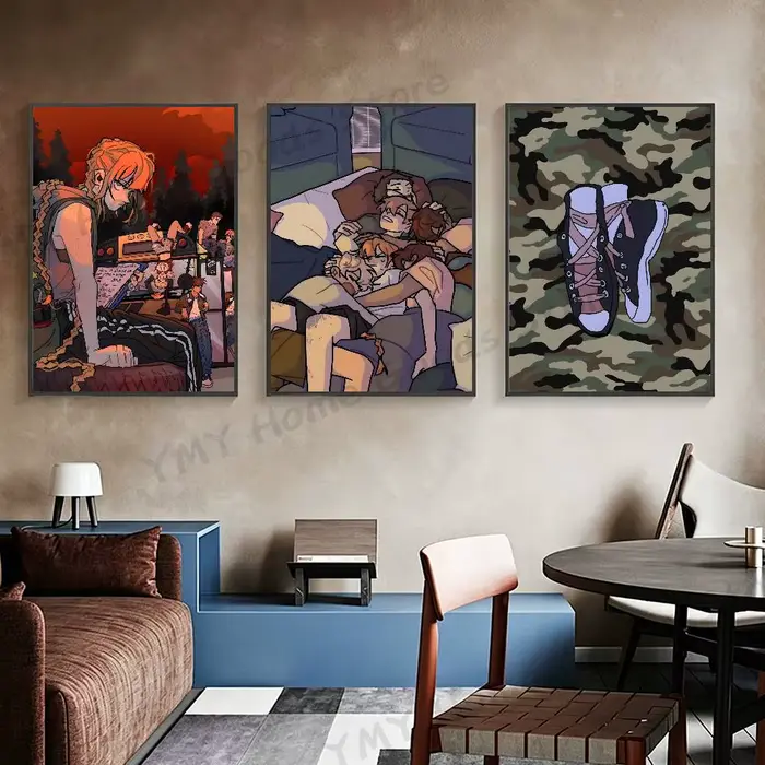 Affiche murale autocollante imperméable pour chambre à coucher