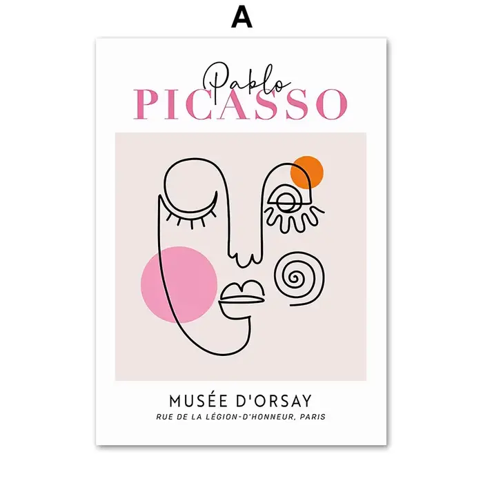 Toile d'art mural rose Orange Picasso Matisse, visage, main nue, affiches et imprimés, images murale