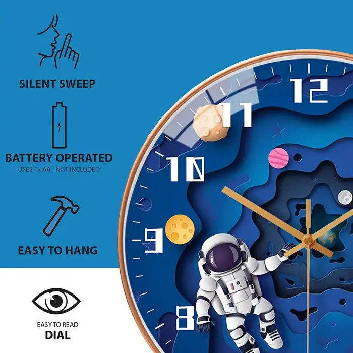 Astronaute créatif horloge murale pour enfants salon maison chambre
