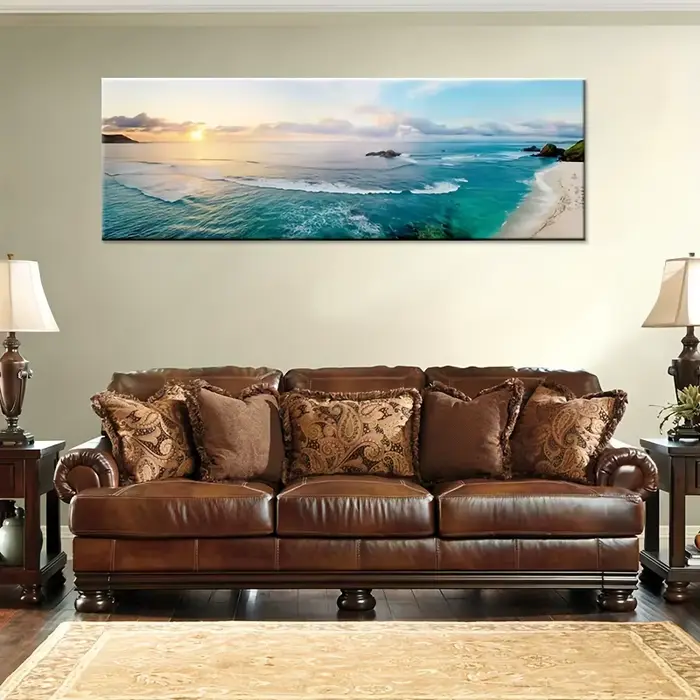 Toile d'art de mer de paysage naturel de grande taille