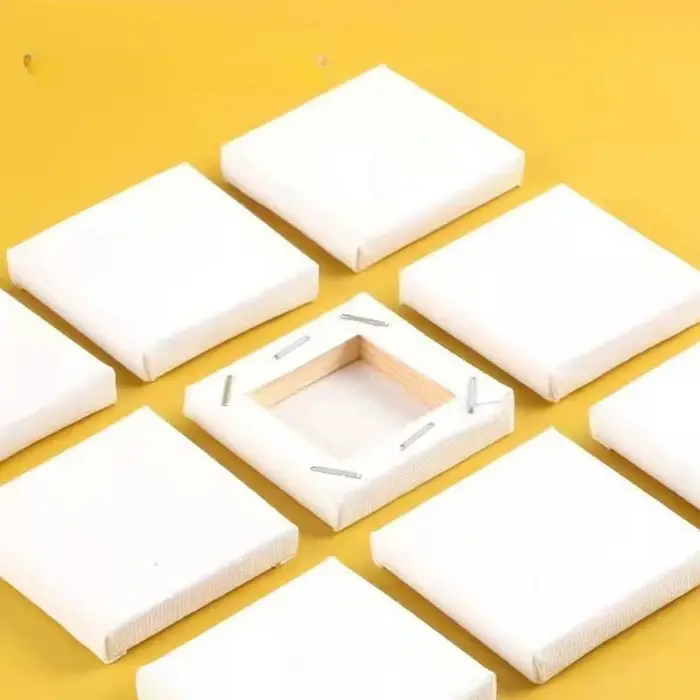 5 mini tableaux blancs en toile pour la peinture