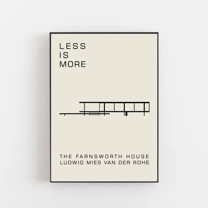 Affiches architecturales Bauhaus Ludwig Mies Van Der Rohe, imprimés Farnsworth House Berlin, peintur