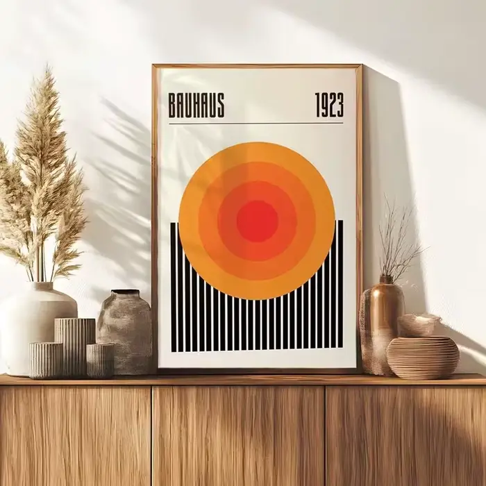 Impression d'art mural géométrique circulaire Bauhaus moderne 1923
