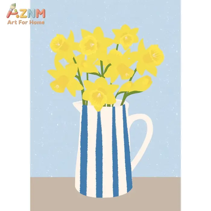 Affiche d'art de jardin avec vase à fleurs