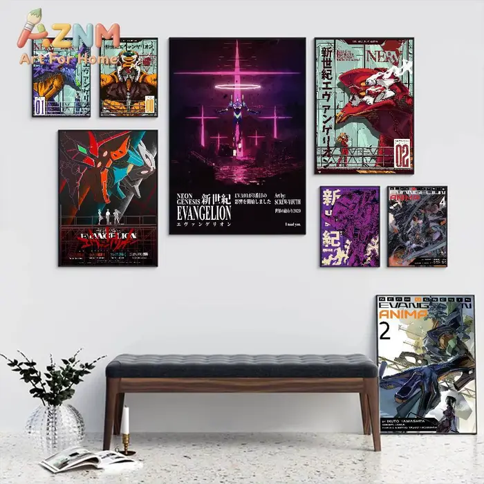Affiche artistique autocollante N-Neon G-Genesis Evangelion