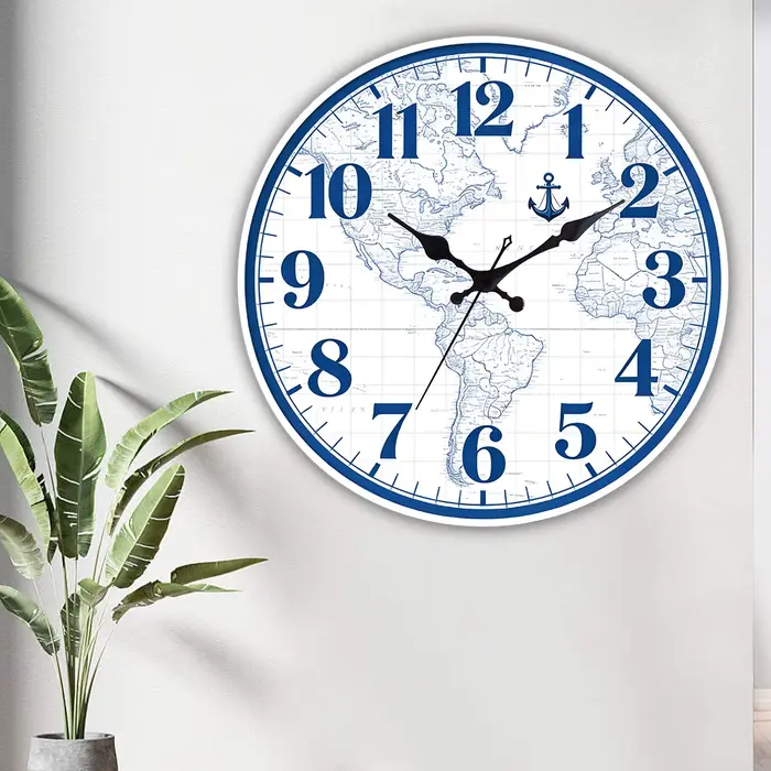 Horloge à motif de carte du monde, idéale pour la décoration de la maison et de l'université, horlog