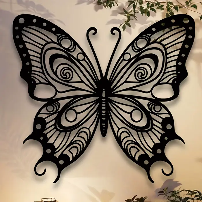 Décoration murale en métal en forme de papillon