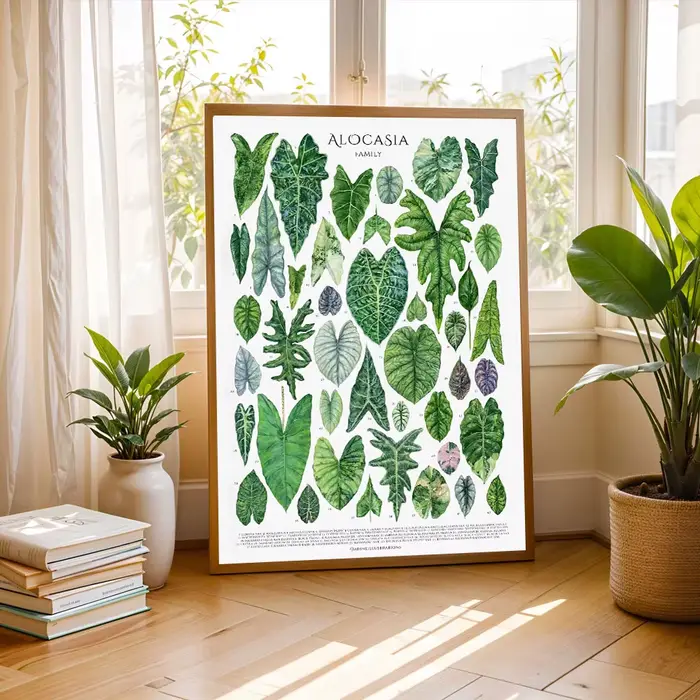 Impression d'art intérieur Feuilles botaniques vertes, Plantes d'intérieur, Nature, Toile murale, Dé