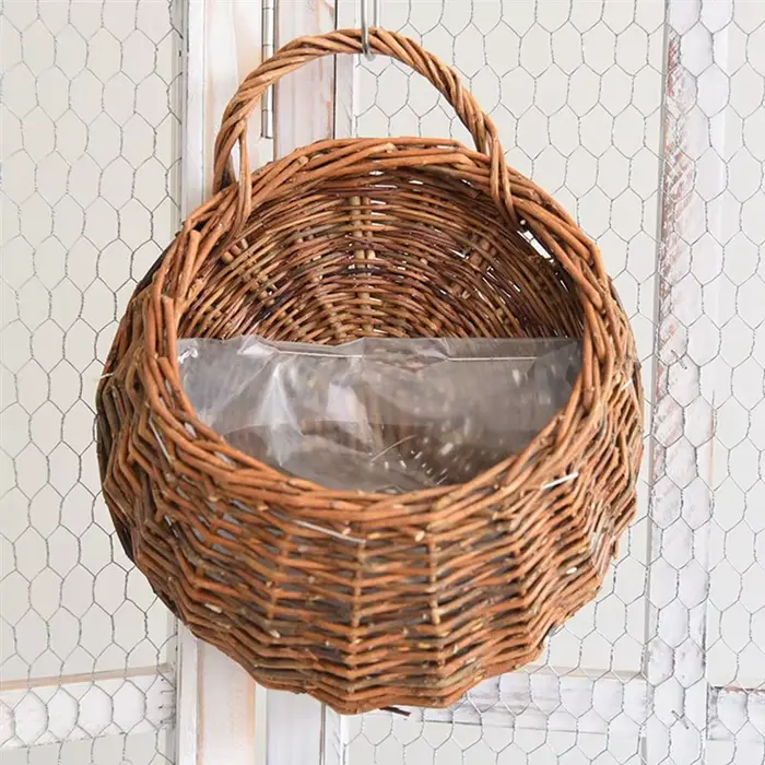 Pot de fleur de panier de fleur en osier naturel mural spécial, panier de Vase en rotin, conteneur d