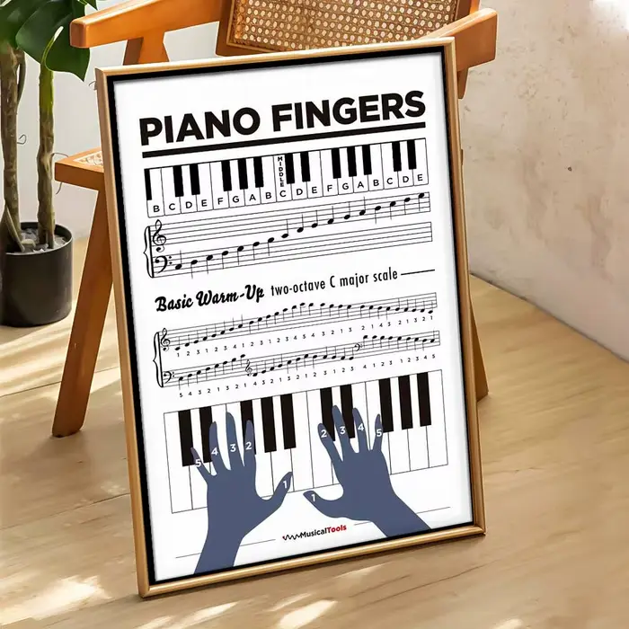 Affiche d'accords de Piano pour débutant