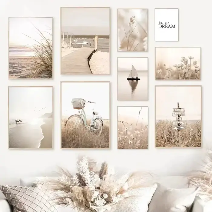Toile de peinture de paysage Beige