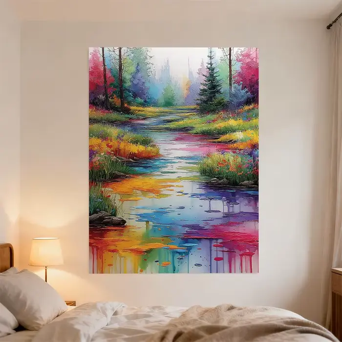 Peinture sur toile aquarelle personnalisée - Décoration murale
